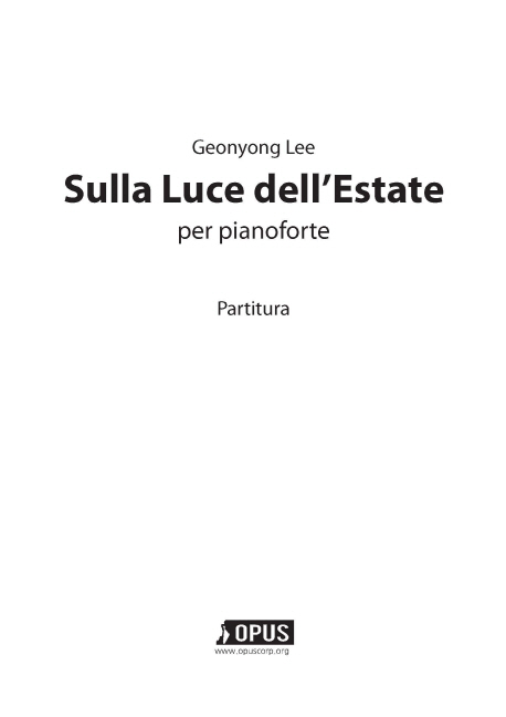 Sulla luce dell'estate per pianoforte